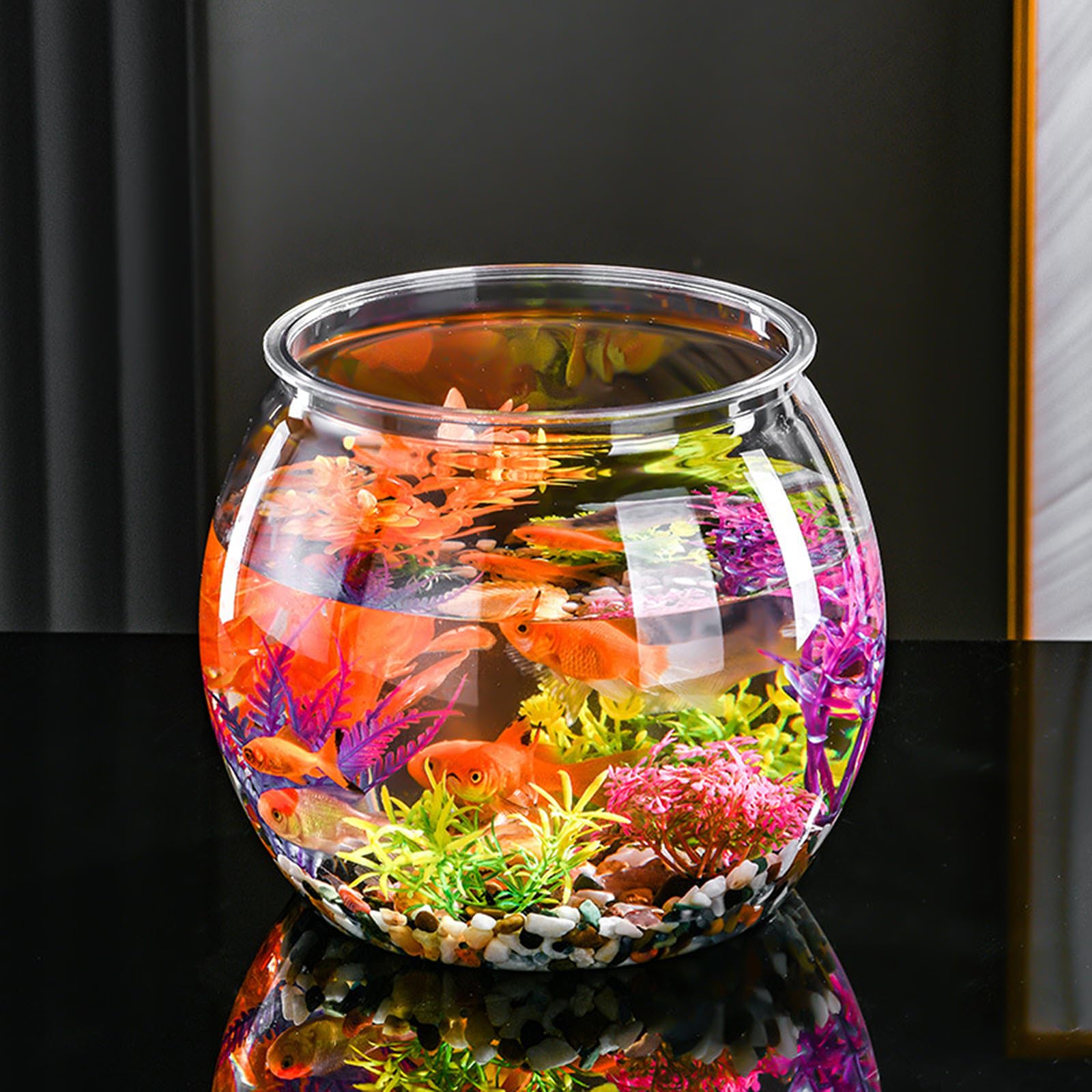 Amazon | 金魚鉢 金魚水槽 花瓶 丸型 インテリア 猫 透明ボウル